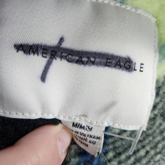 NWOT American Eagle cropped plaid fleece‎ pullover 1/4 zip medium. - Picture 5 of 7